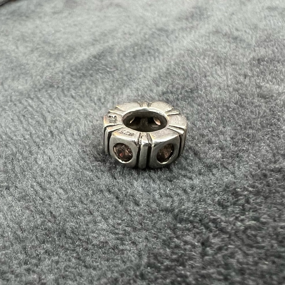 RETIRED Pandora Light Orange Stones Spacer Charm - Picture 2 of 2